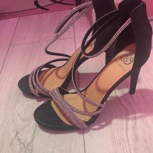 black sparkly heels